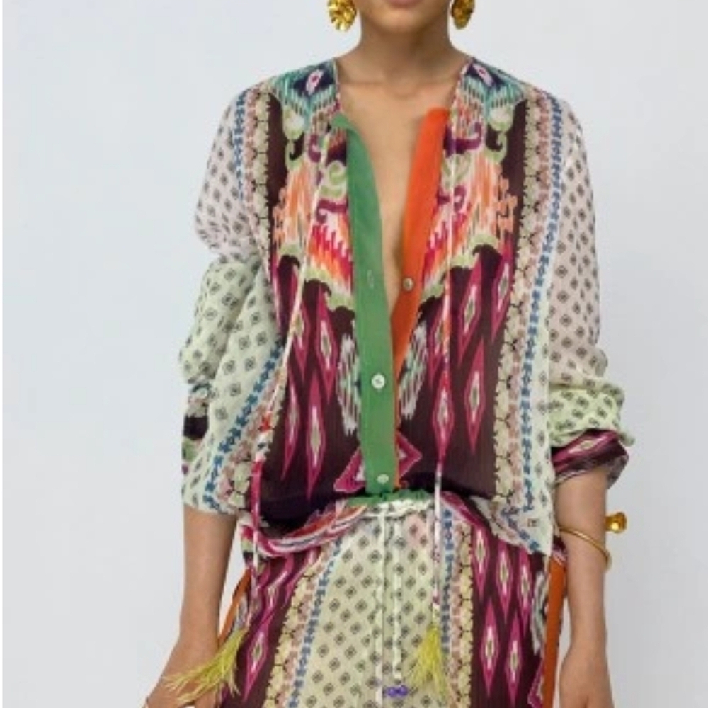 Zara Boho Printed Blouse